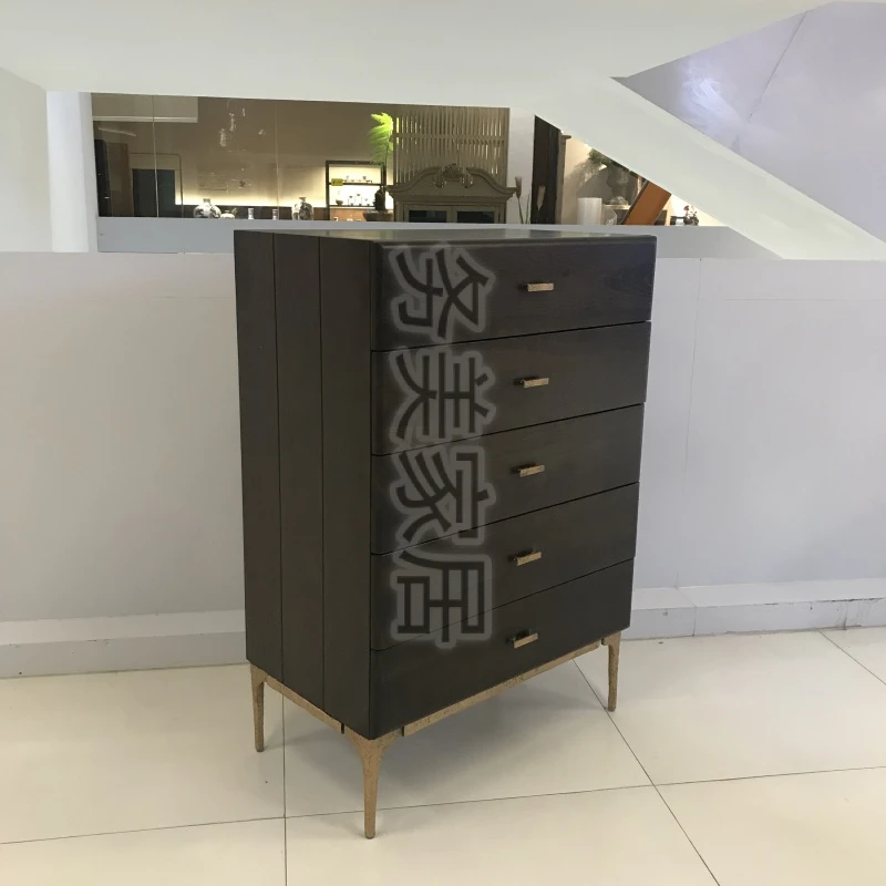 ORCH/博瑞奇北欧轻奢复古简约客厅家用橡木五斗柜 边柜 （06760）