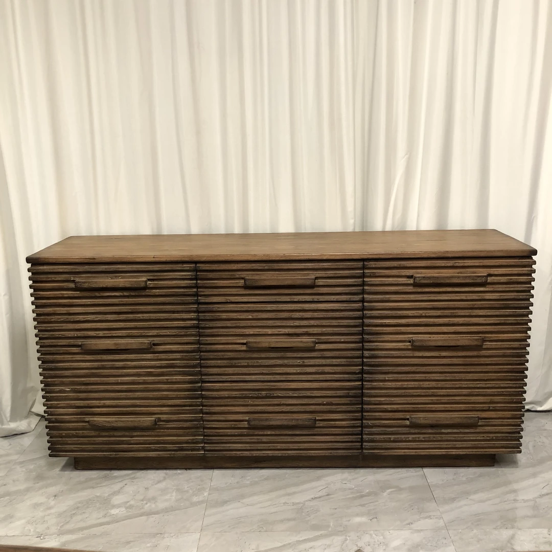 BORCH/博瑞奇老松木边柜 双门三抽屉餐边柜复古美式乡村风（08404）