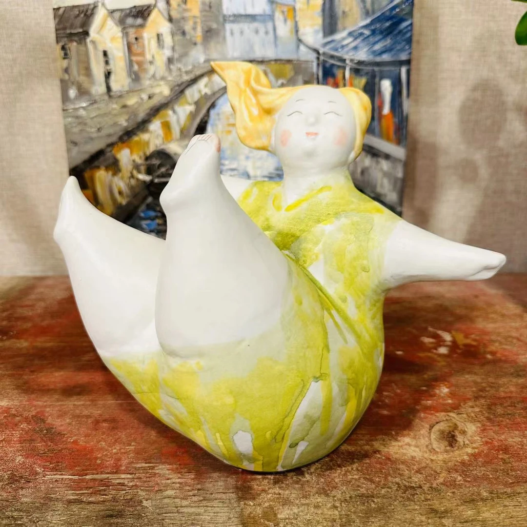 【务美艺术】创意艺术人像雕塑手工陶瓷娃娃装饰品（06447、06449）