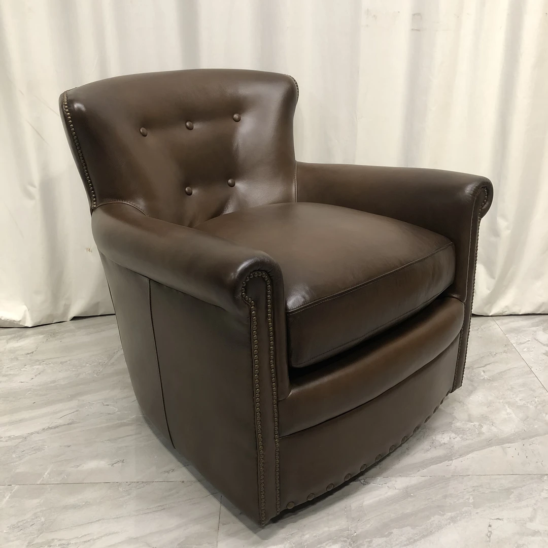 BORCH/博瑞奇头层牛皮休闲转椅（08743）