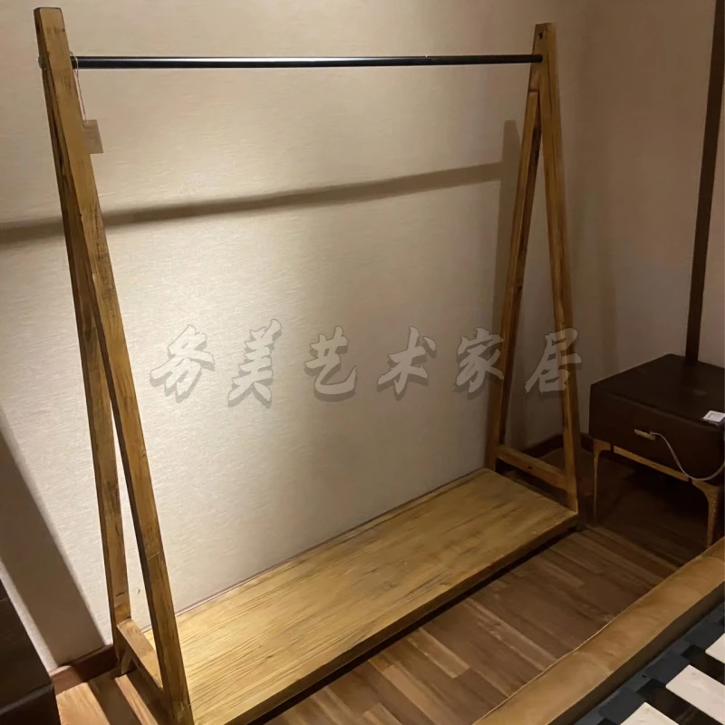 【务美艺术】侘寂风复古落地美式松木实木挂衣架 （JYZ-2018XP-0002）