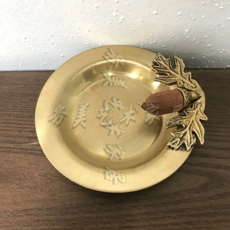 BORCH/博瑞奇中古榛果黄铜桌面锻打铜盘摆件（08117）