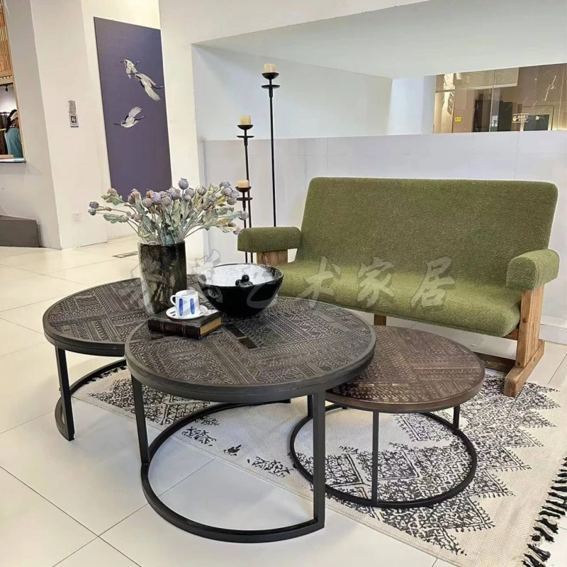 【务美艺术】北欧现代简约实木雕花茶几（05696.05697.05698）