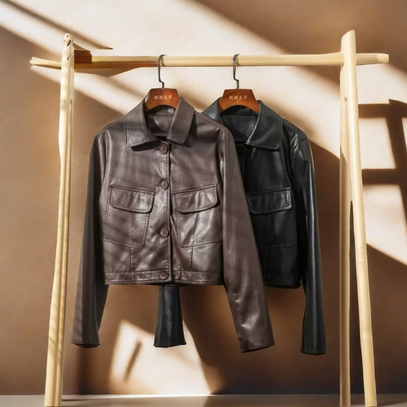 皮衣韩版女外套女款气质秋款短款休闲百搭皮夹克小外套MZ