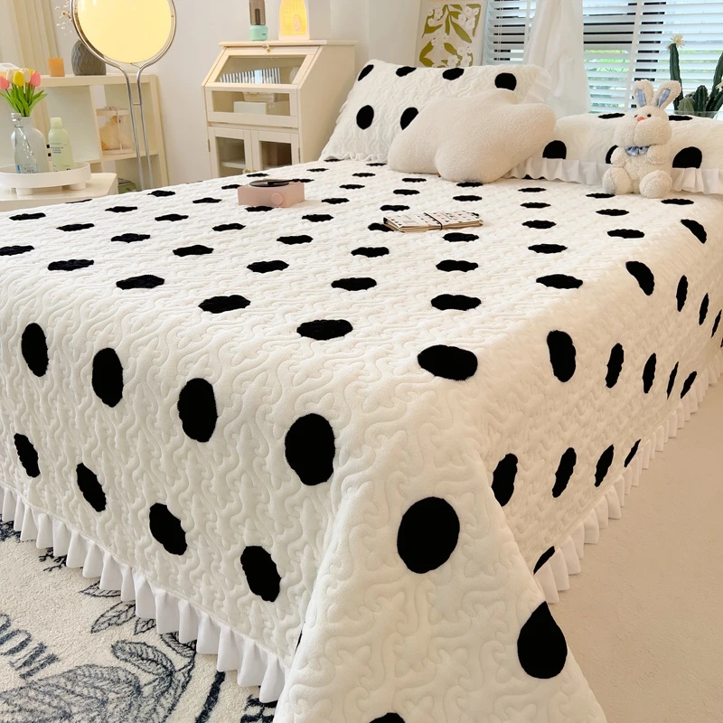 秋冬新款牛奶绒单人加厚床盖宿舍床沙发垫可机洗不跑床防滑床单