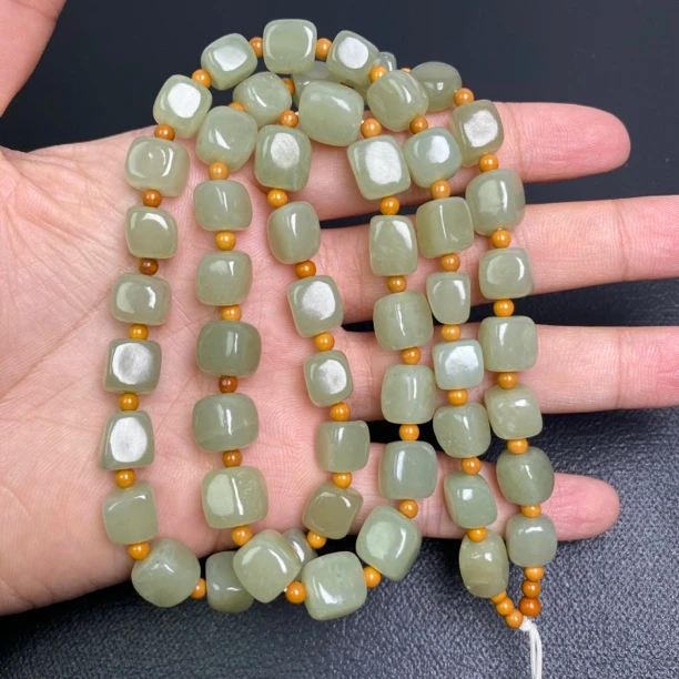 【00】和田玉随形珠链吊坠项链颈饰吊坠挂绳多样性发货（微色差）