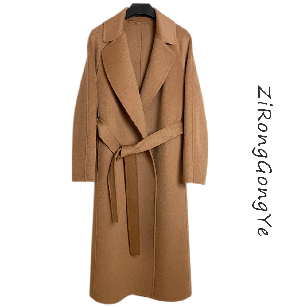 衣柜必备|插兜修身大衣|100山羊绒气质百搭经典女士秋冬羊绒大衣