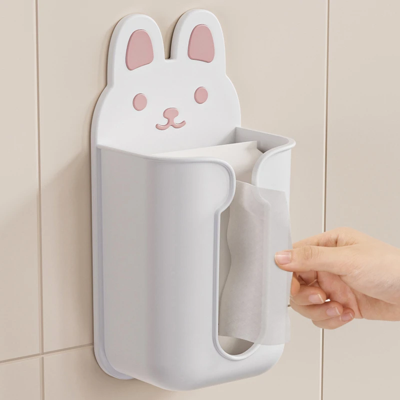 纸巾盒壁挂式洗脸巾收纳盒卫生间厕所厨房倒挂抽纸盒卫生纸餐巾纸