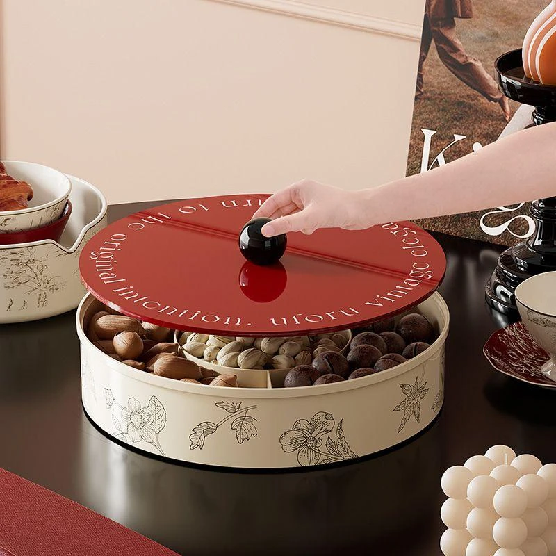 法式复古干果盘零食家用客厅茶几干果盒糖果盒摆放瓜子坚果收纳盒