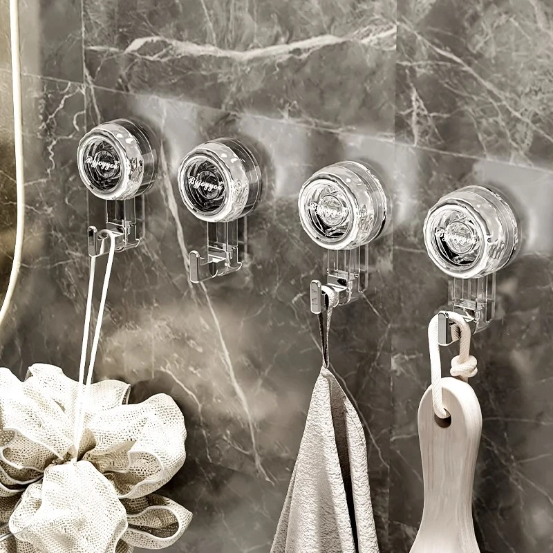 旋转波浪吸盘挂钩强力真空吸盘式免打孔粘钩粘胶厨房门后无痕浴室