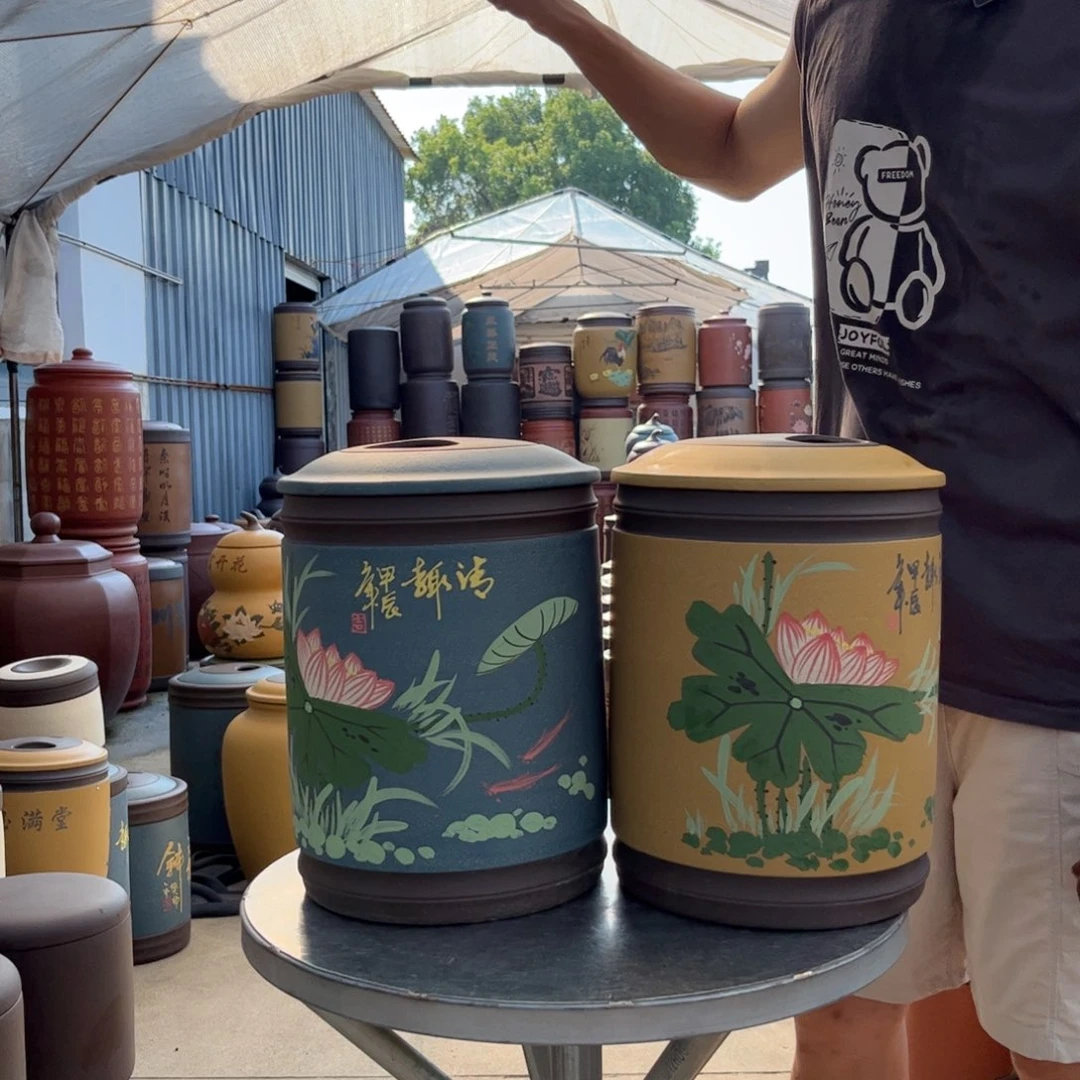 紫砂茶叶罐12 饼茶叶罐2个