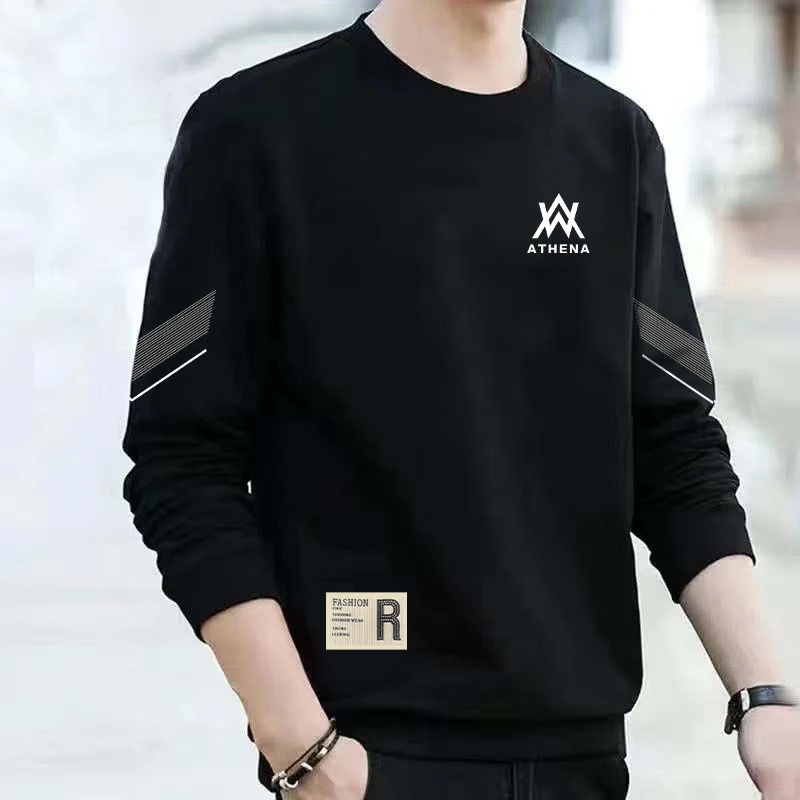 2025春秋季新款打底衫男女同款长袖圆领t恤潮流百搭加厚款卫衣251