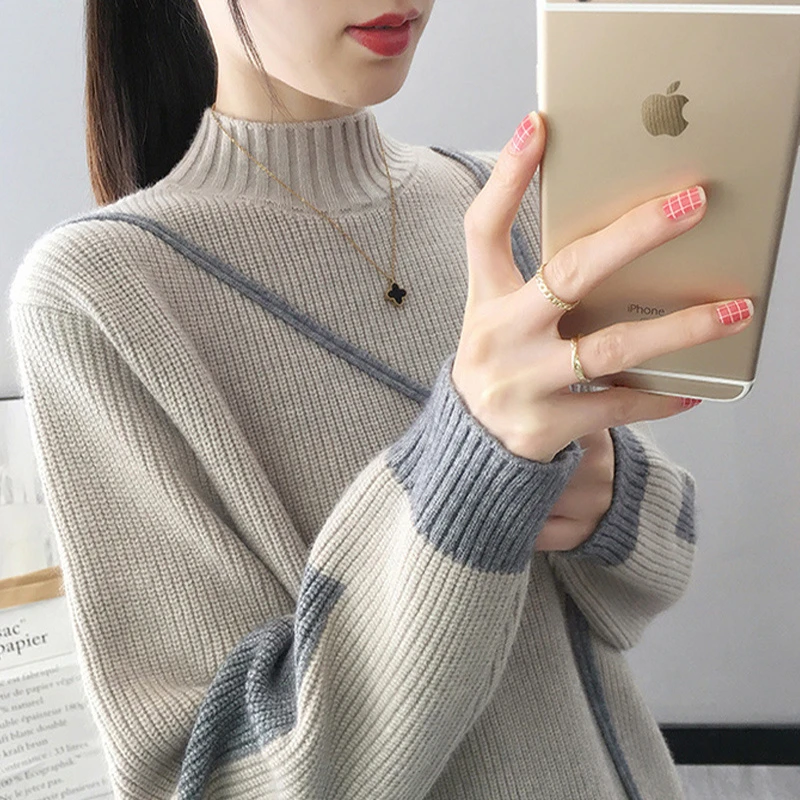 秋冬保暖半高领内搭针织衫女2025新款爆款高端加绒加厚打底衫上衣
