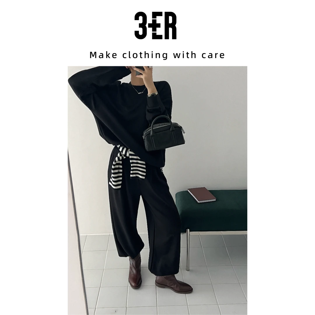 3ER/3ER年终福利【墨尔本午夜】纯色卫衣裤子套装 7756