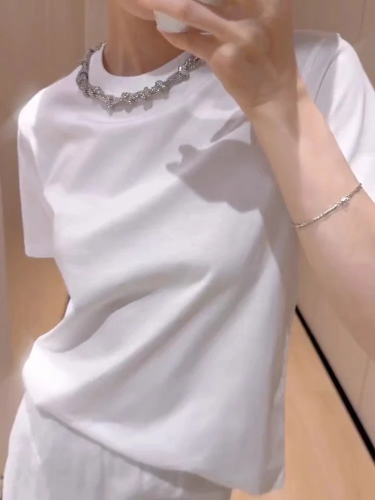 防晒冰凉感抗菌速干索罗娜T恤宽松休闲新款百搭显瘦短袖女士T恤