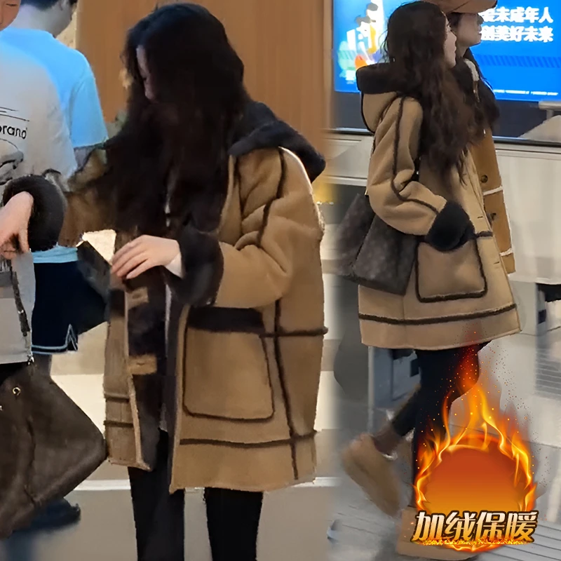 今年流行气质毛毛外套女装2025秋冬新款时尚黑色女士宽松薄款外套