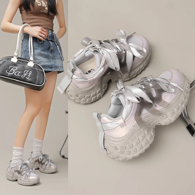 SENMA/森马2024秋冬款新款小个子厚底老爹鞋女时尚运动鞋网红