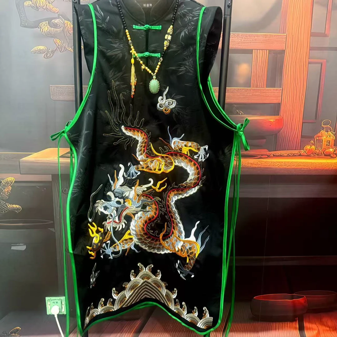 等闲集国风新中式刺绣大龙马甲裙红人上新