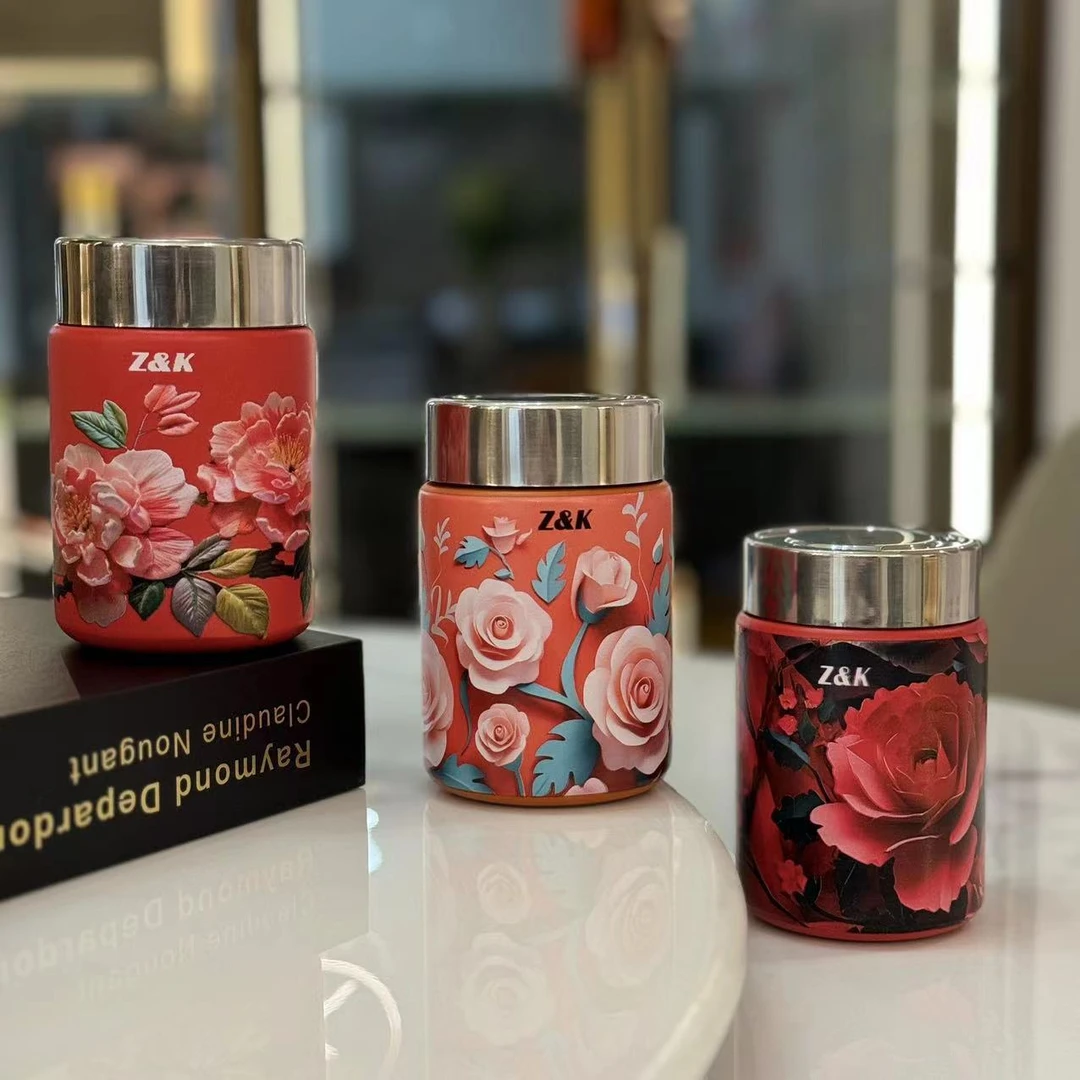 【晶晶补贴】潮牌ZK国风小罐子保温杯316不锈钢牡丹便携小巧口袋杯