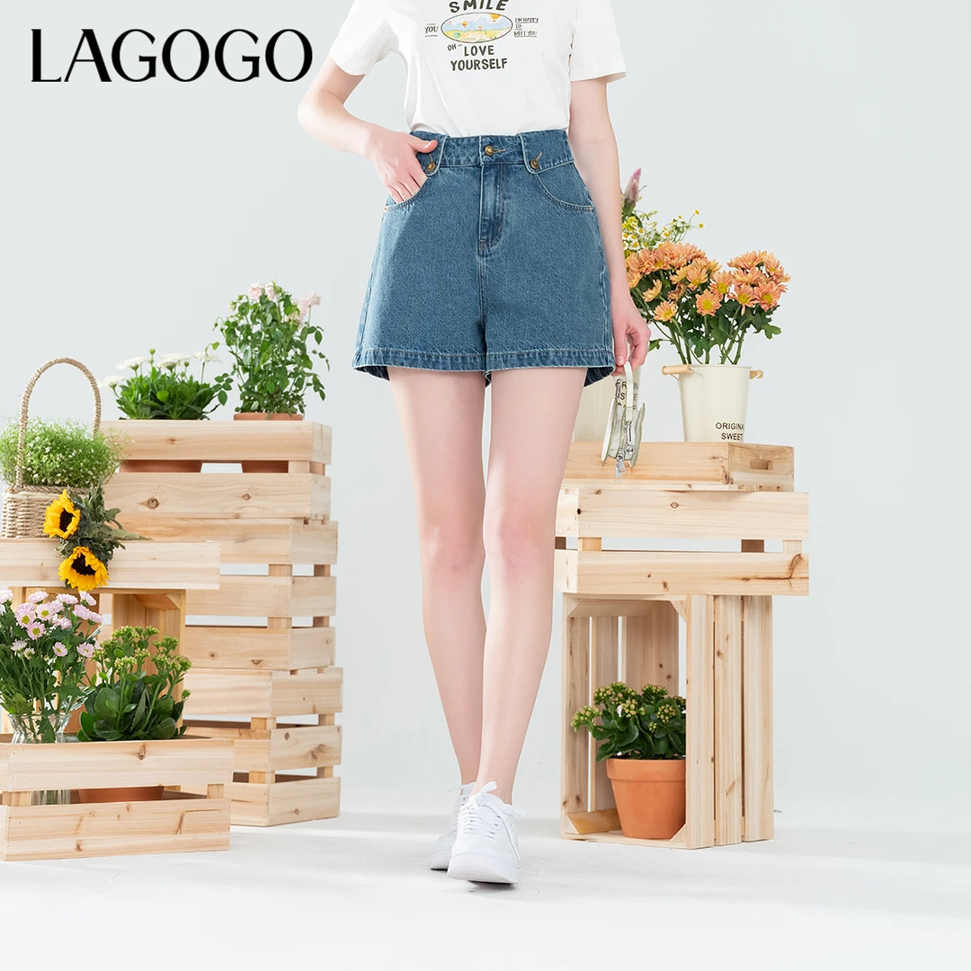 【芋总专属】lagogo新款舒适高腰显瘦百搭牛仔裤女NANN133G23