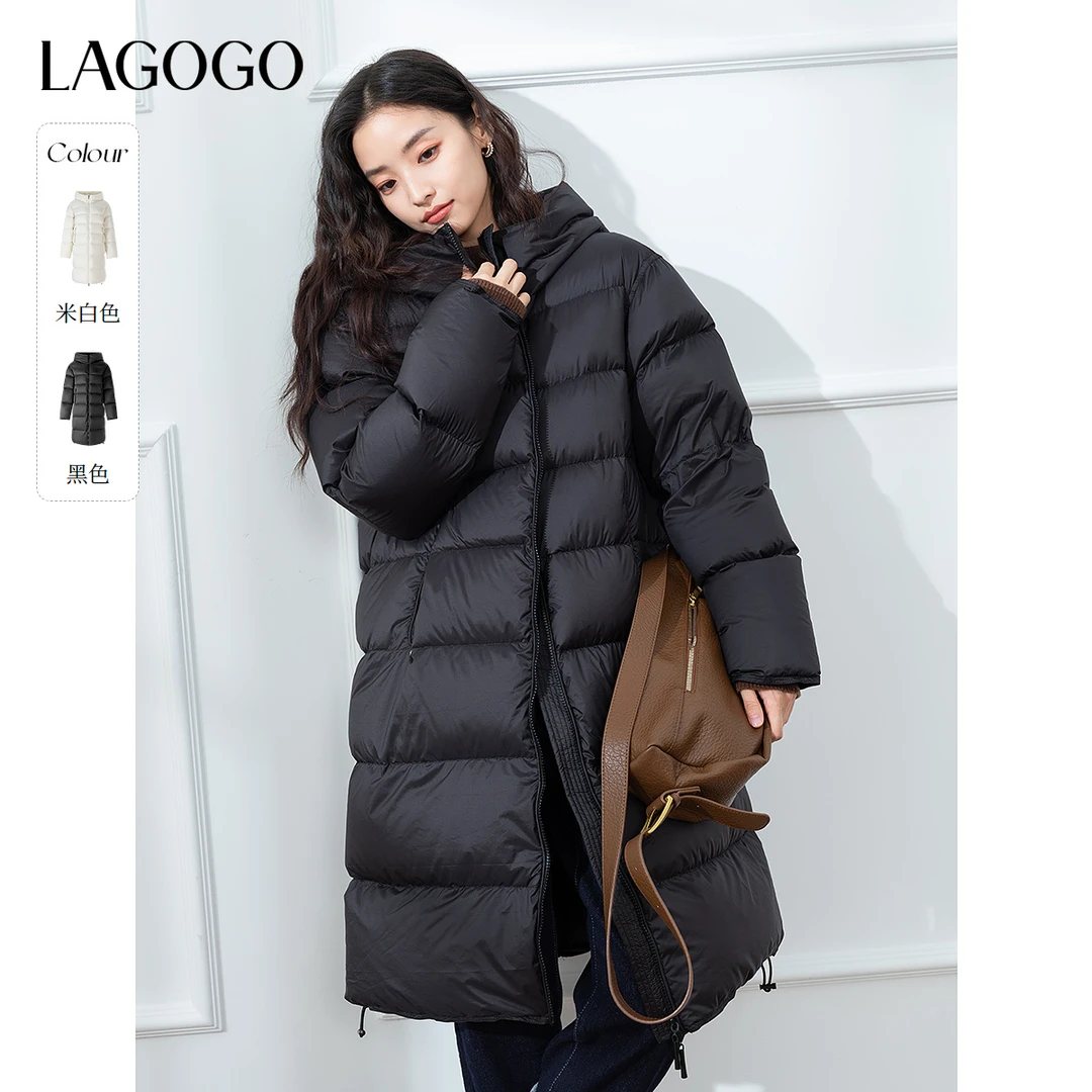 lagogo新款百搭通勤舒适90绒羽绒服女NCYY239G05