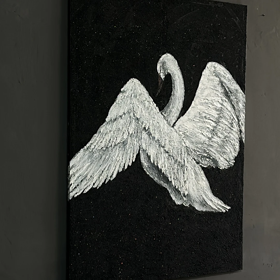 黑天鹅  超厚肌理布灵布灵效果美式玄关沙发墙走廊别墅挂画