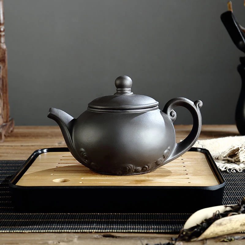 【壶盖松动、介意勿拍】400ml紫砂壶水平壶~宜兴原矿紫砂壶纯手工