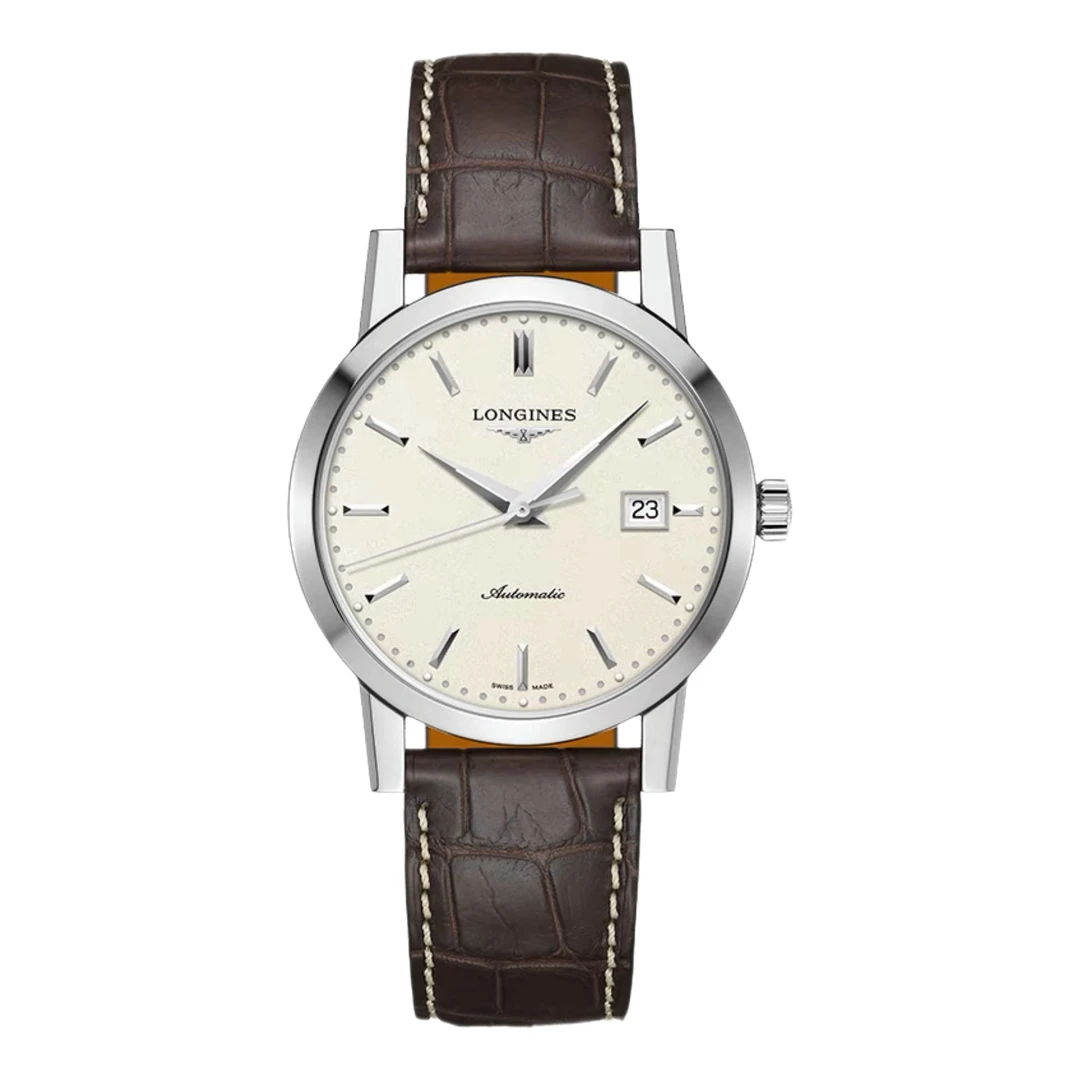 99新 Longines/浪琴 余/复古825/表径40mm/名表/米白简约/男士