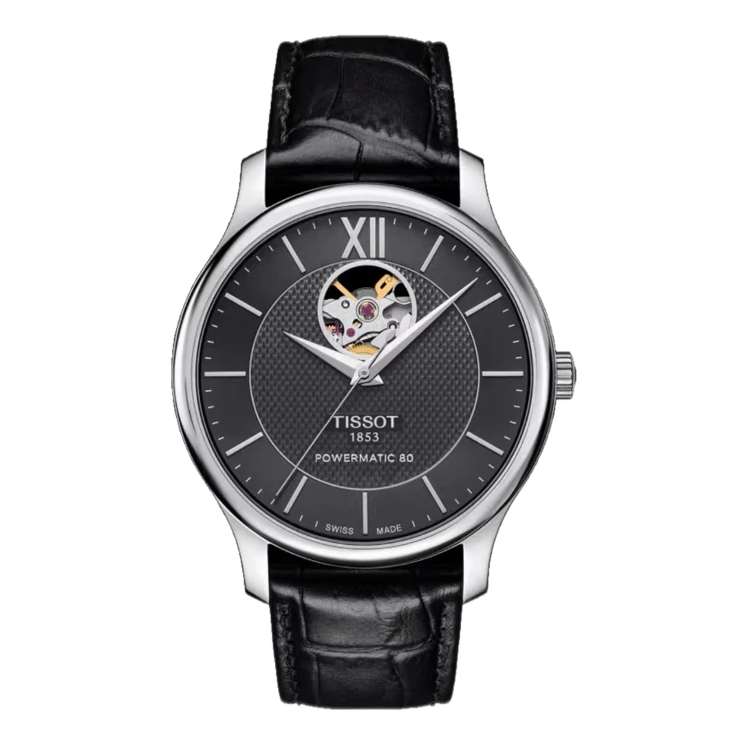 99新 Tissot/天梭 壹/俊雅063907/罗马黑/表径40mm/名表/经典时尚