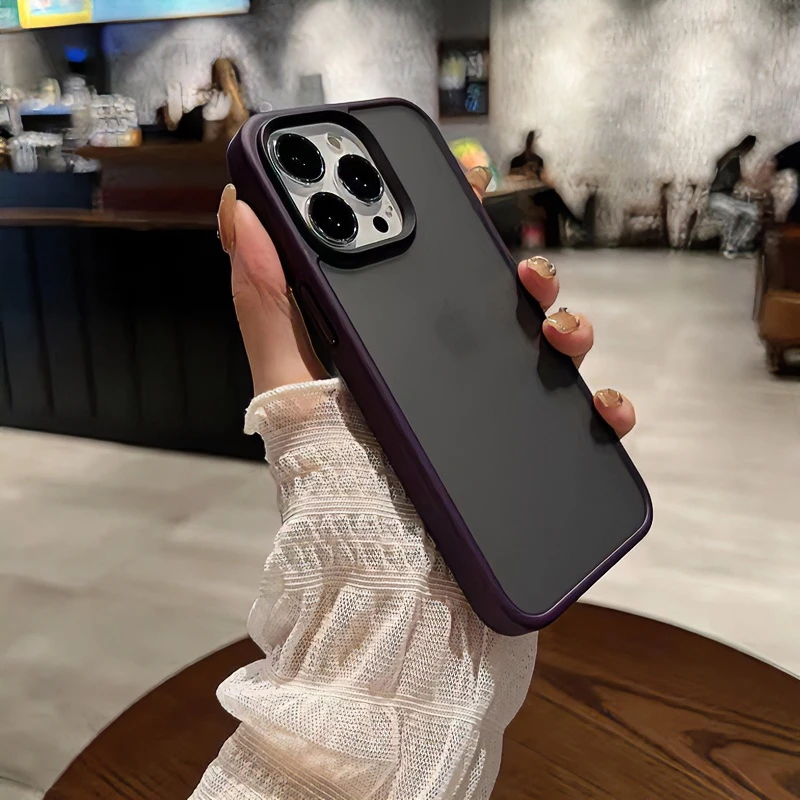 适用于苹果系列手机壳/微磨砂背板/。网红iphone14promax防指纹