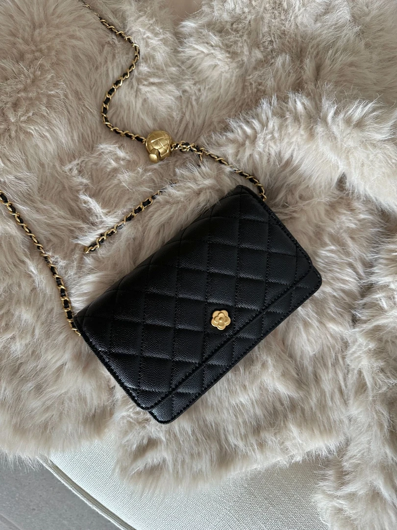 小香风网红休闲黑色单肩包斜挎包牛皮包包百搭链条包小包包女士