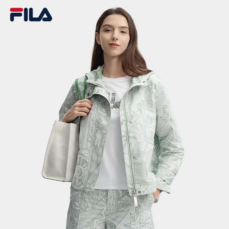 FILA斐乐2024年夏季新款运动户外时尚女款梭织外套F11W438701F