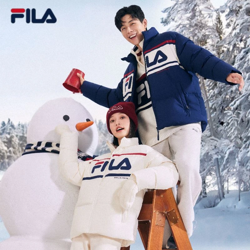 【反季福利】FILA斐乐冬季爆款时尚保暖户外防风立领情侣羽绒服