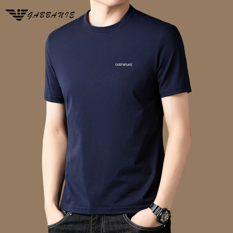 GABBANIE轻奢高贵上档次男装夏季短袖t恤男士棉质透气半袖上衣