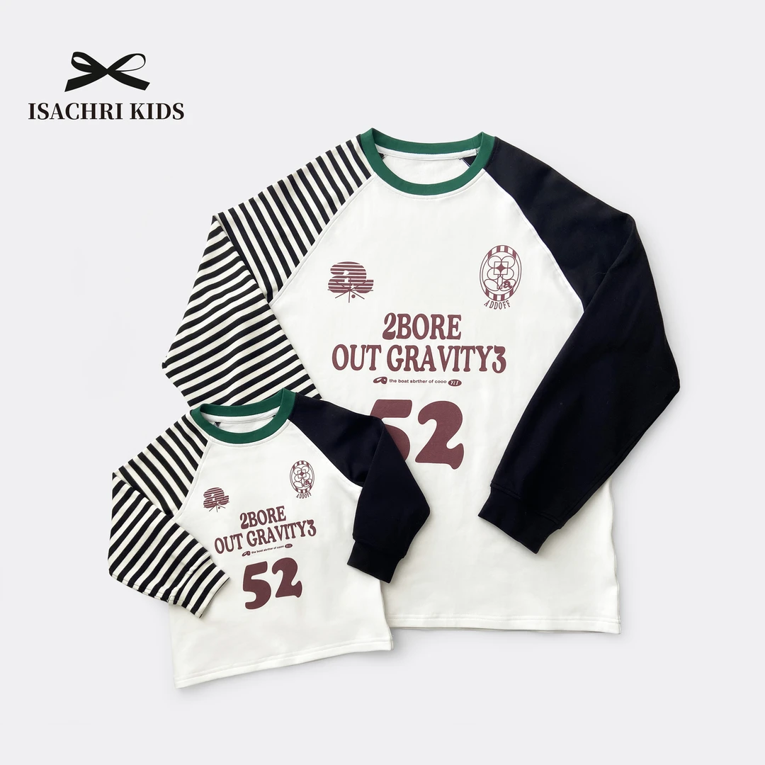 晶晶家【现发】52号亲子装 插肩袖~女童印花长袖T恤亲子秋冬 IS376