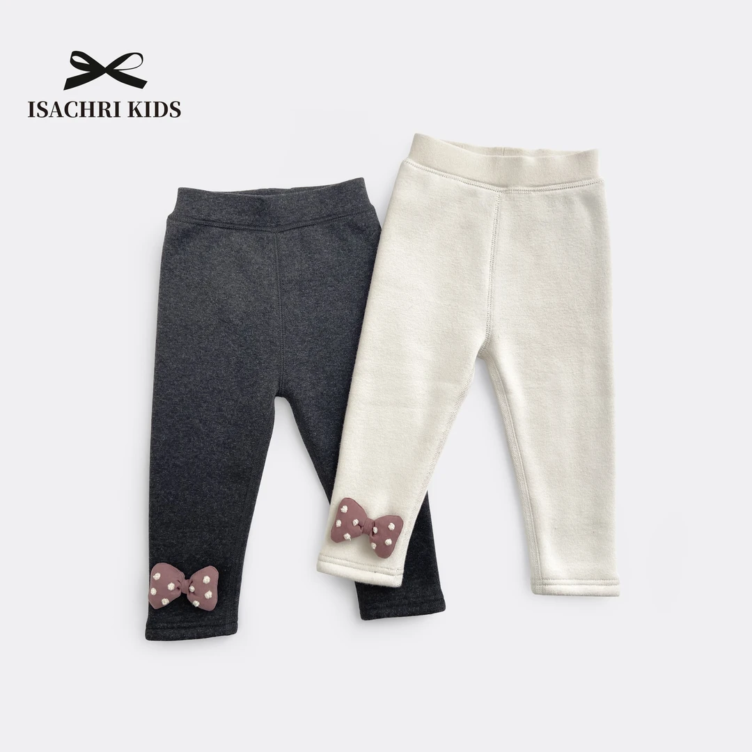 晶晶家【蝴蝶打底裤】 萌娃冬装女童打底裤秋冬加绒加厚保暖裤IS352
