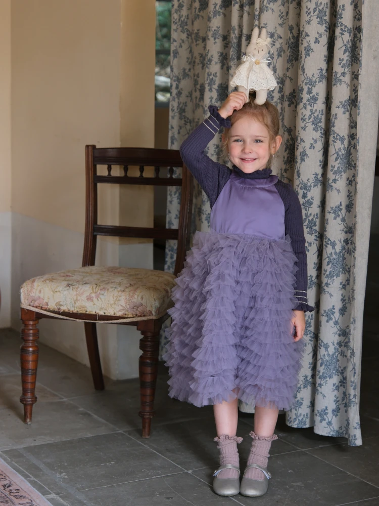 晶晶家【现发】紫霞仙子公主礼服裙~薄/厚款女宝连衣裙秋冬 IS187