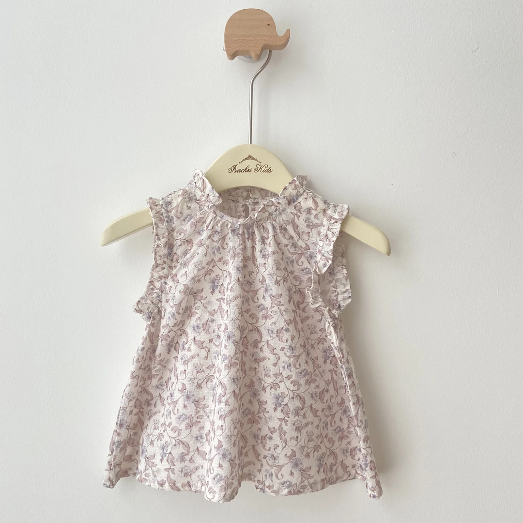 【1月14日反季清】柏林花事花边设计纯棉娃娃衫女宝夏简约风 IS106