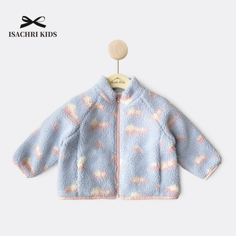 晶晶家【现发】豹纹朵朵 高级感~保暖宝宝毛绒外套女童秋冬季 IS243