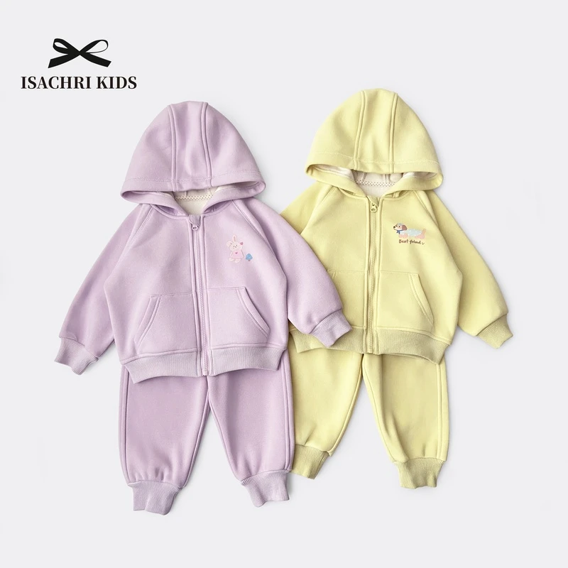 晶晶家【现发】动物乐园 印花~超软亲肤卫衣裤套装女宝两件套 IS227