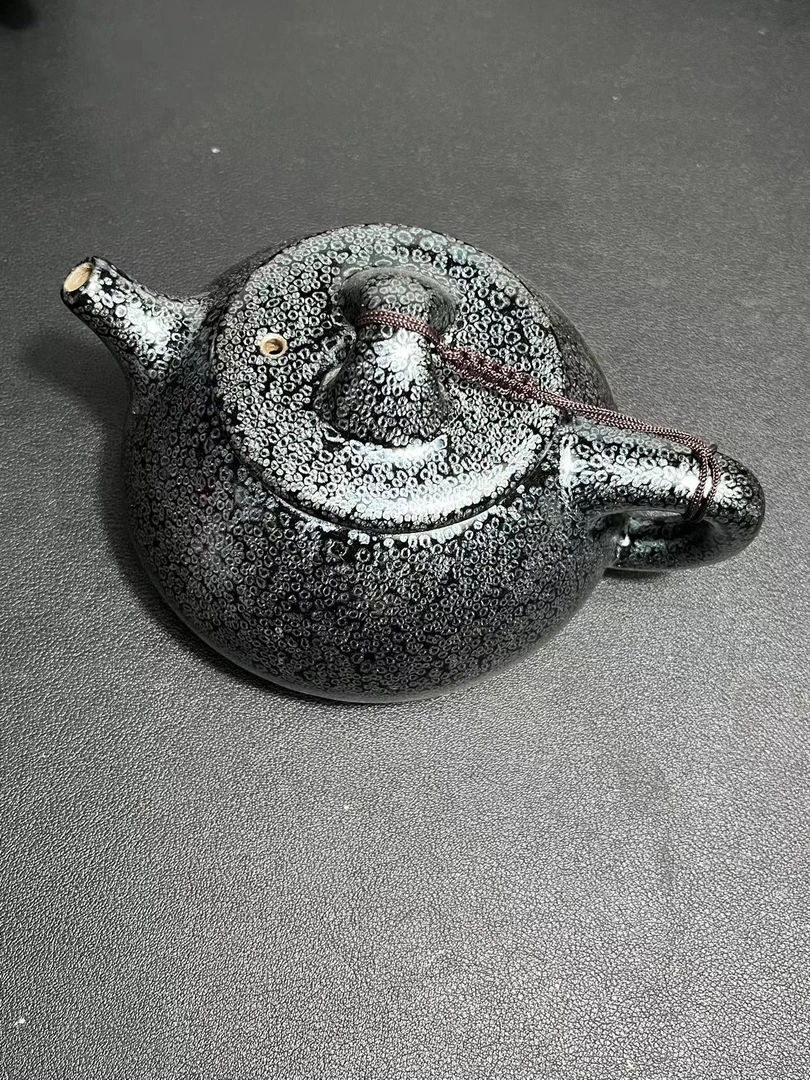 建窑建盏天目蓝油滴空心油滴建盏茶壶