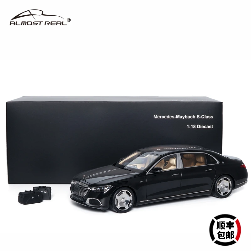 Almost Real汽车模型1:18合金全开梅赛德斯-迈巴赫S级2021款车模