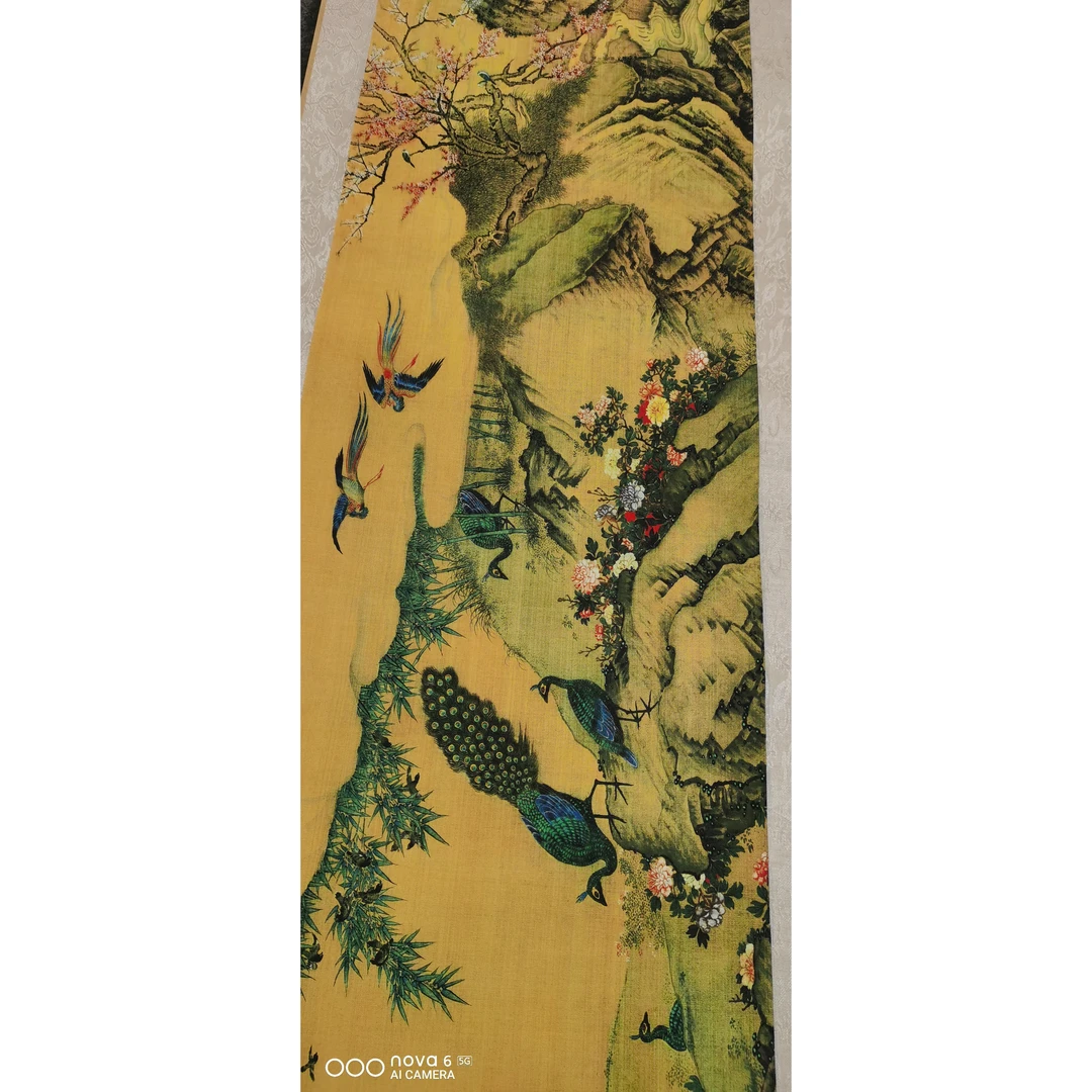 千古书画院 精品 10米长卷 百鸟朝凤【精品】仿古山水人物装饰挂