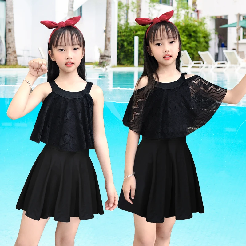 韩版网红款泳装中大童公主ins游泳衣孩亲子分体裙小仙女儿童泳衣