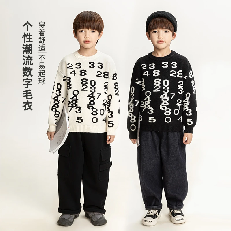 【2025清】oddtails儿童女童男童舒适时尚潮流个性圆领毛衣QG2484