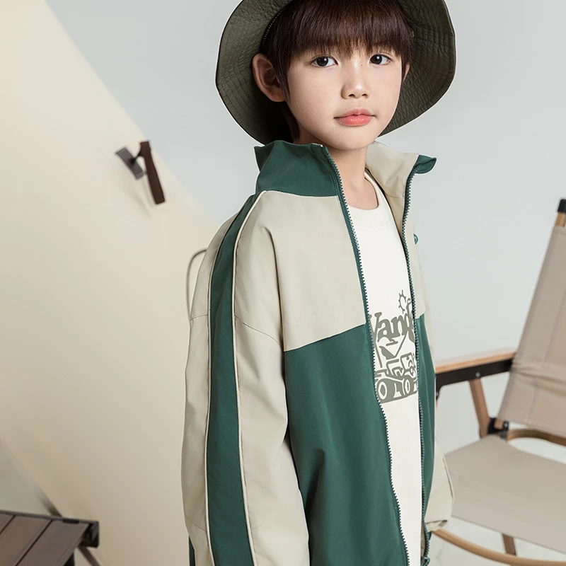 【春秋清】oddtails儿童男童洋气时尚春季中大童撞色拼色QG2403