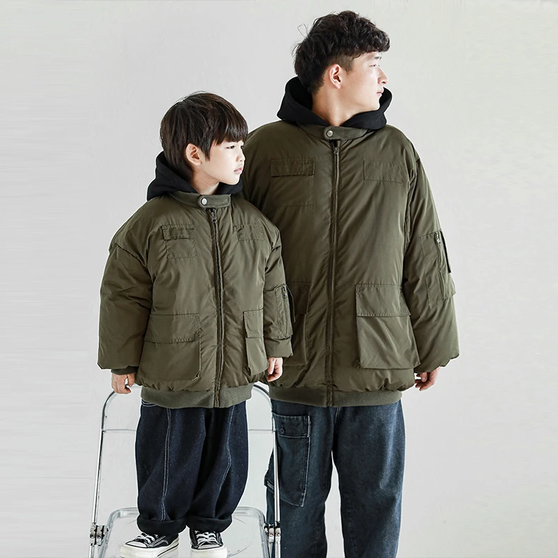 【2024清】亲子款2023时尚棉衣夹克儿童棉袄中大童QG511