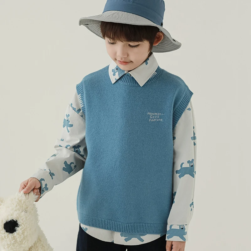 【秋三波】oddtails儿童男童洋气针织时尚中大童秋冬撞色QG2423