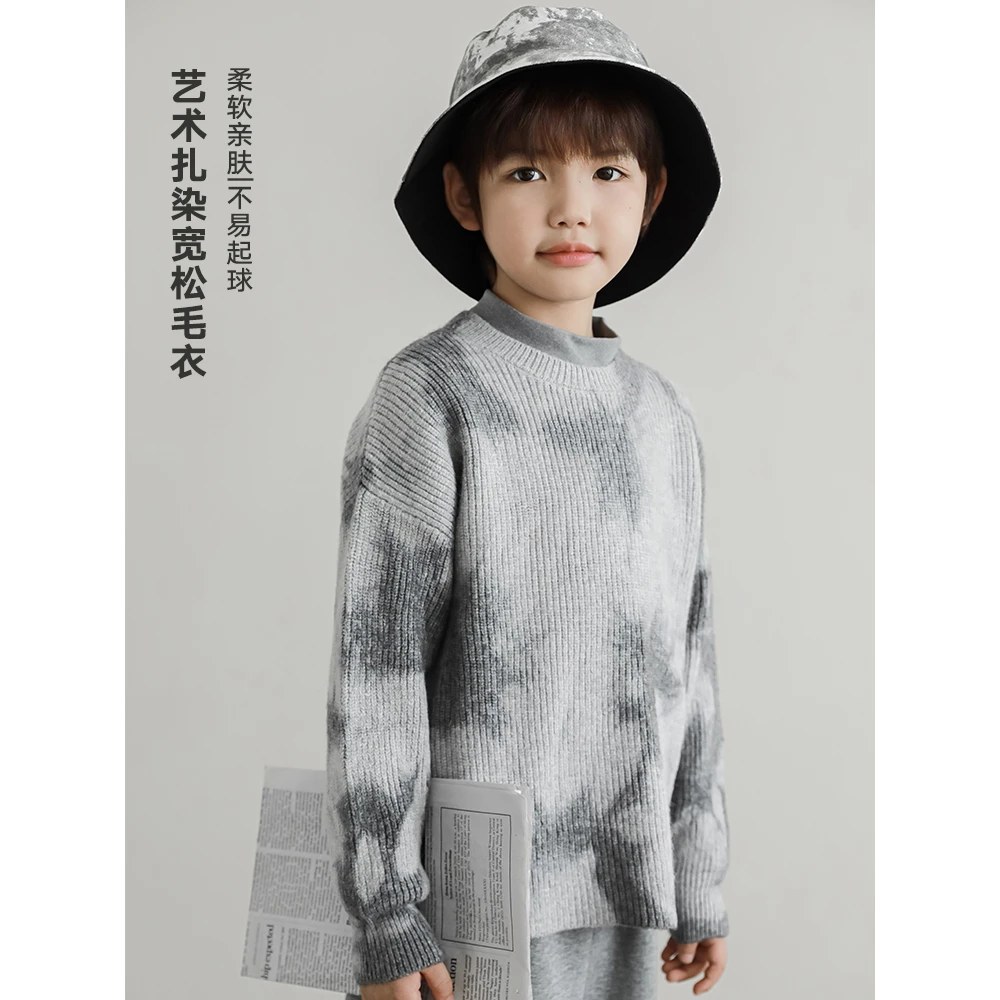 【2025清】oddtails儿童男童针织柔软亲肤宽松圆领扎染QG2342