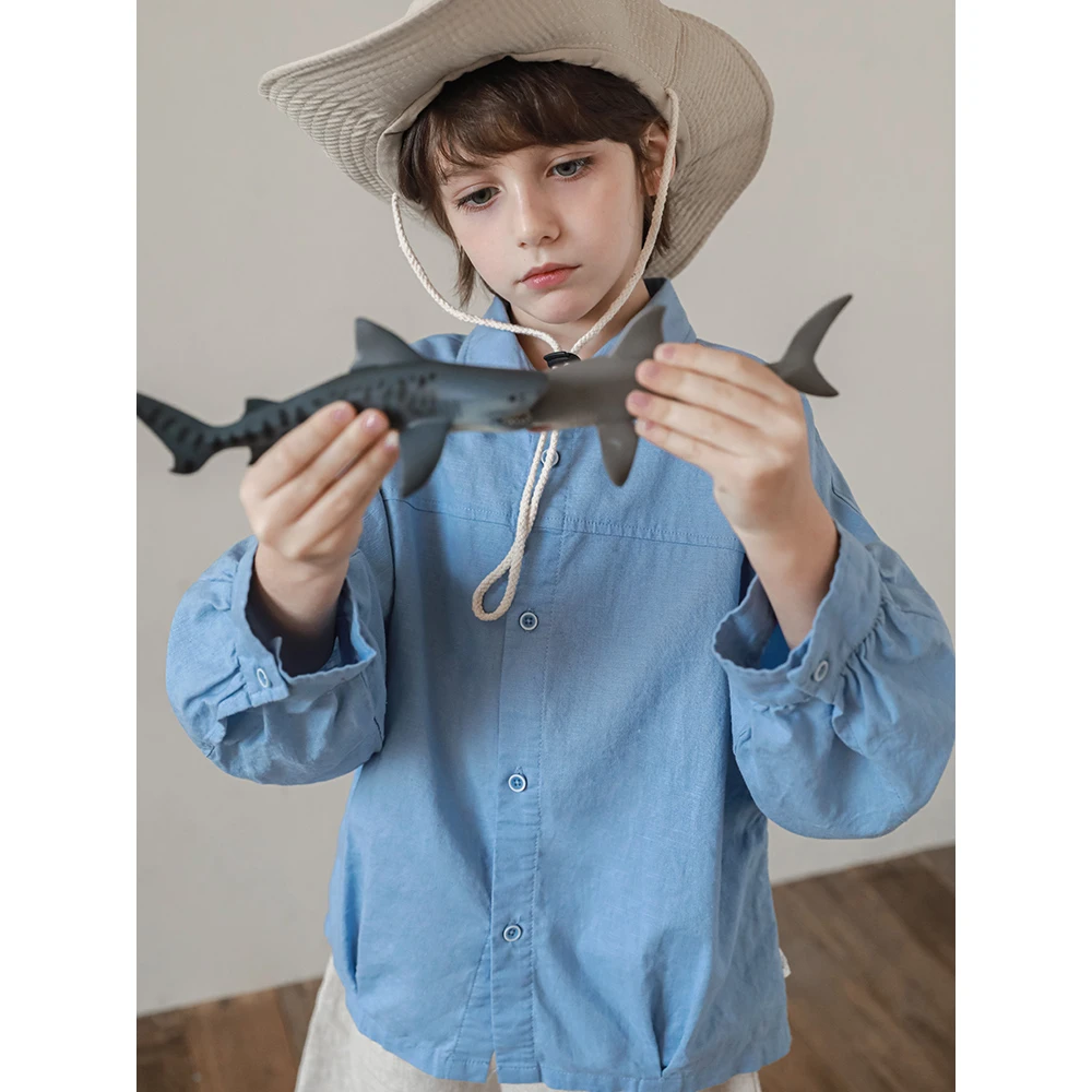 【2025清】男童春季简约休闲衬衫中大童轻薄透气百搭上衣YQG2130